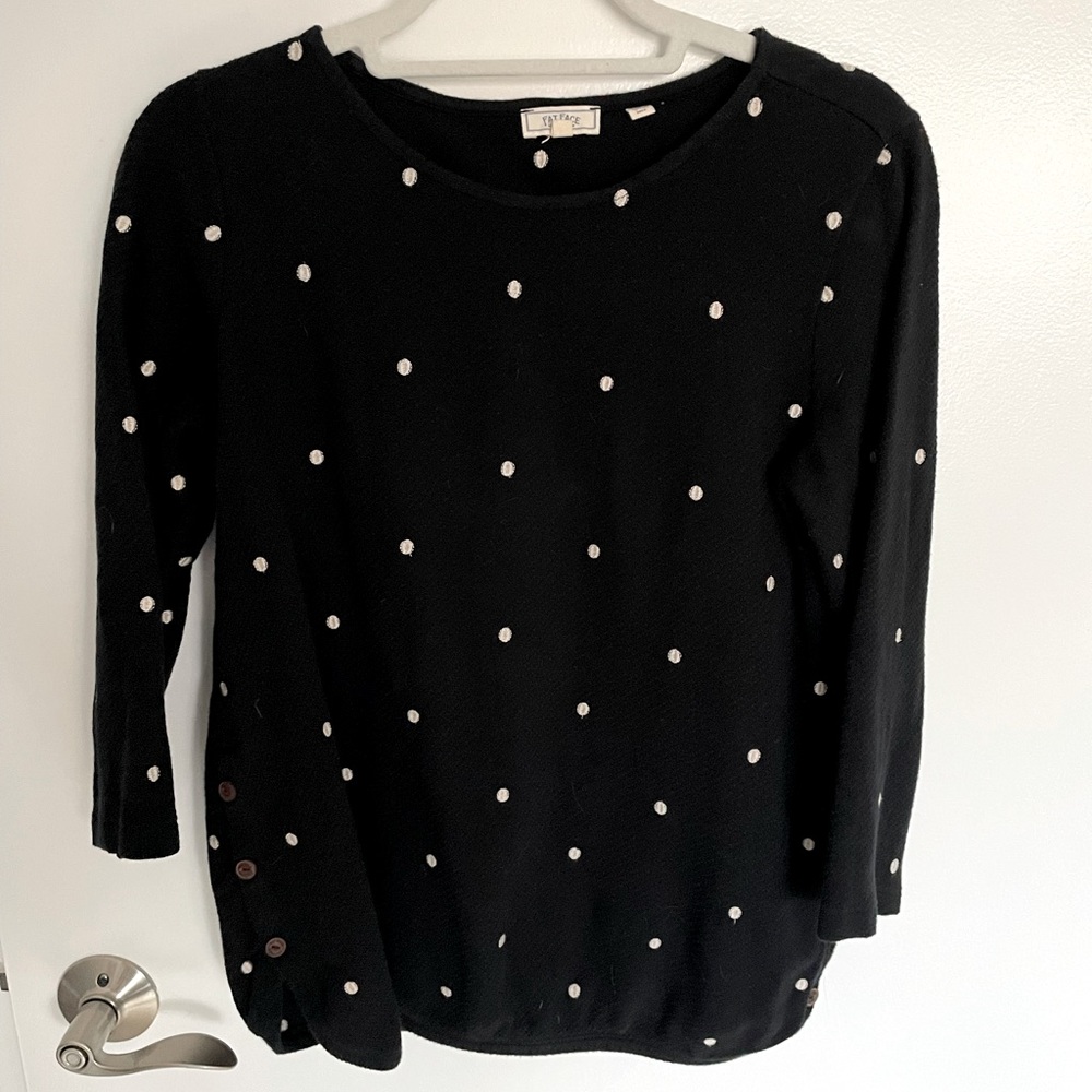 Fat Face 3/4 sleeve polka dot shirt, size 4